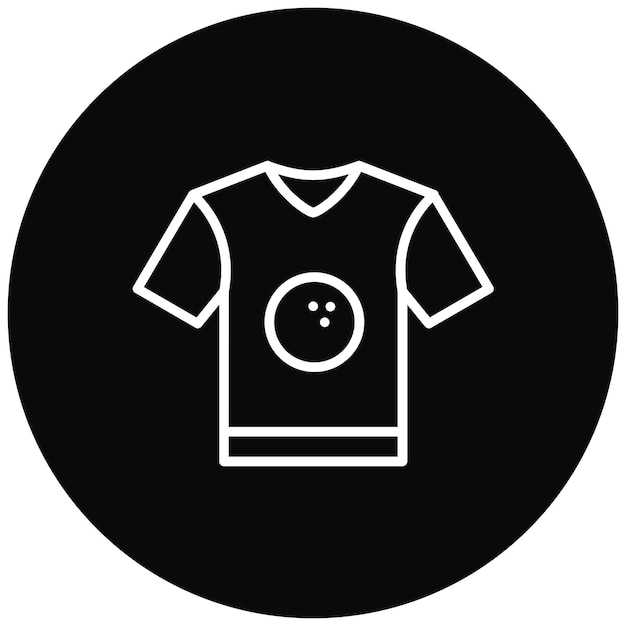 Vector el icono vectorial de la camiseta de boliche se puede usar para el conjunto de iconos de boliche