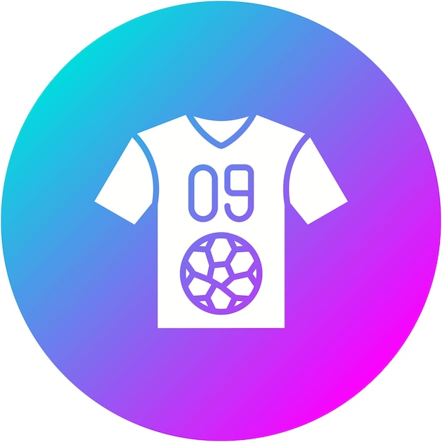 El icono vectorial de la camiseta de fútbol se puede usar para el conjunto de iconos deportivos