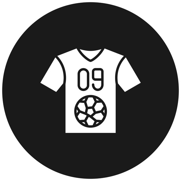 El icono vectorial de la camiseta de fútbol se puede usar para el conjunto de iconos deportivos