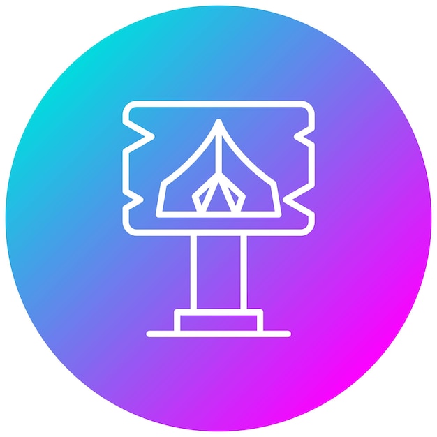El icono vectorial del campamento se puede utilizar para el conjunto de iconos de senderismo