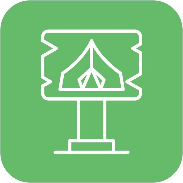 El icono vectorial del campamento se puede utilizar para el conjunto de iconos de senderismo