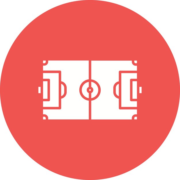 El icono vectorial del campo de fútbol se puede usar para el conjunto de iconos de fútbol
