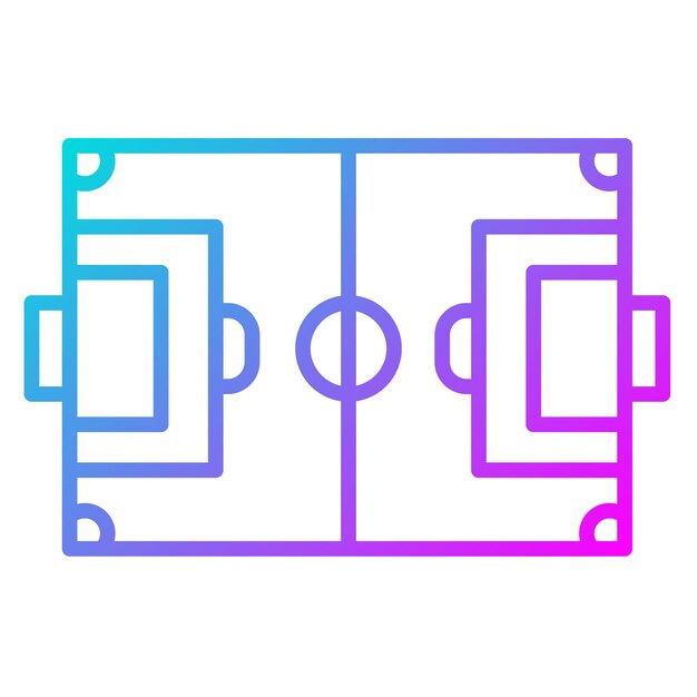 El icono vectorial del campo de fútbol se puede usar para el conjunto de iconos de fútbol