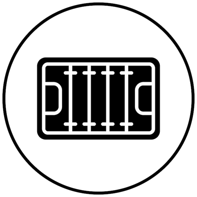 El icono vectorial de campo de rugby se puede usar para el conjunto de iconos de rugby