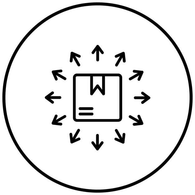 El icono vectorial de los canales de distribución se puede utilizar para el conjunto de iconos de caridad