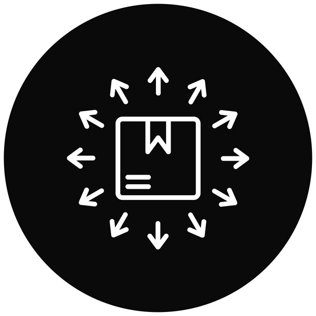 El icono vectorial de los canales de distribución se puede utilizar para el conjunto de iconos de caridad