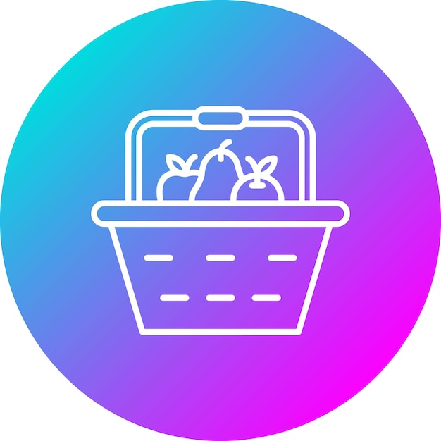 El icono vectorial de la canasta de frutas se puede usar para el conjunto de iconos de la aldea