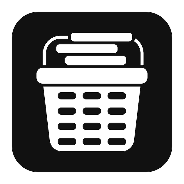 El icono vectorial de la canasta se puede usar para el conjunto de iconos de la lavandería