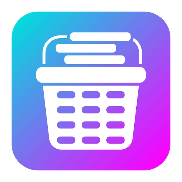 El icono vectorial de la canasta se puede usar para el conjunto de iconos de la lavandería