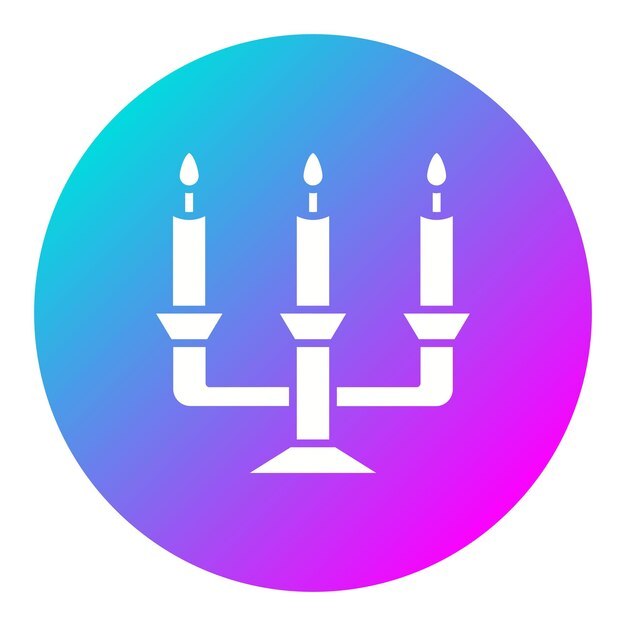 El icono vectorial del candelabro se puede usar para el conjunto de iconos de invierno