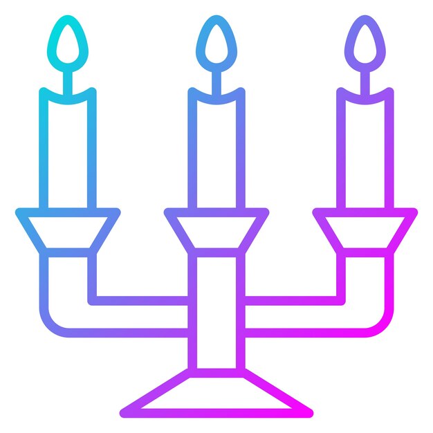 El icono vectorial del candelabro se puede usar para el conjunto de iconos de invierno