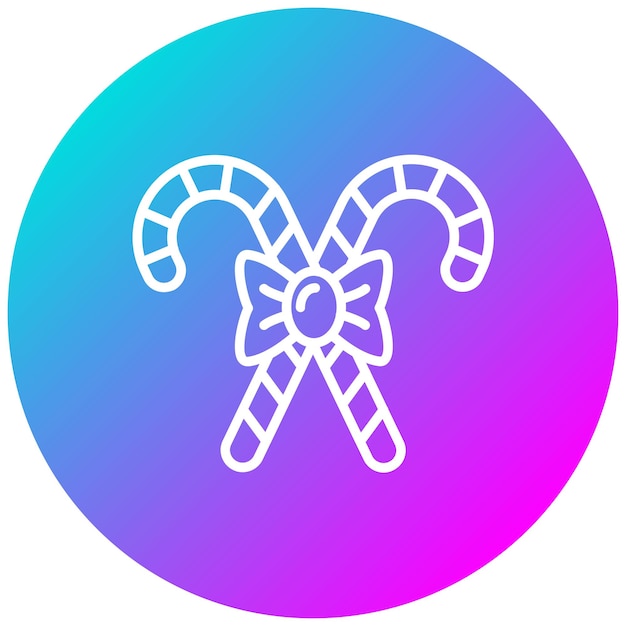 El icono vectorial de Candy Cane se puede usar para el conjunto de iconos de dulces y dulces