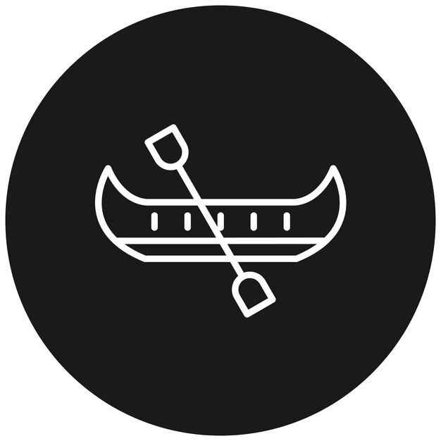 El icono vectorial de la canoa se puede usar para el conjunto de iconos de los Juegos Olímpicos