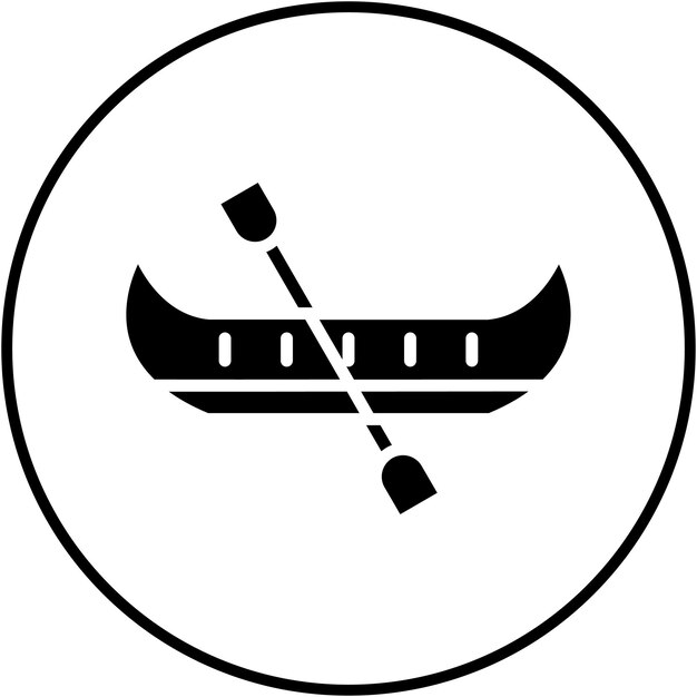 El icono vectorial de la canoa se puede usar para el conjunto de iconos de los Juegos Olímpicos