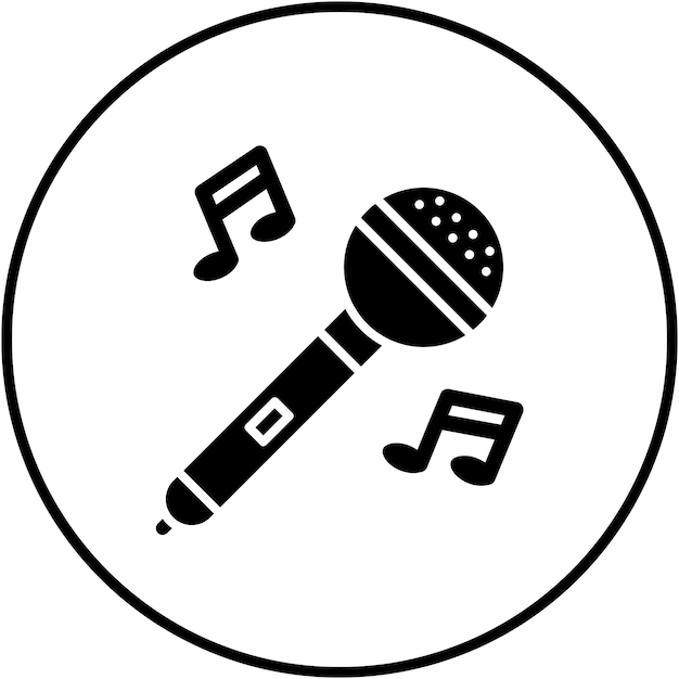 El icono vectorial de canto se puede usar para el conjunto de iconos de fiestas y celebraciones