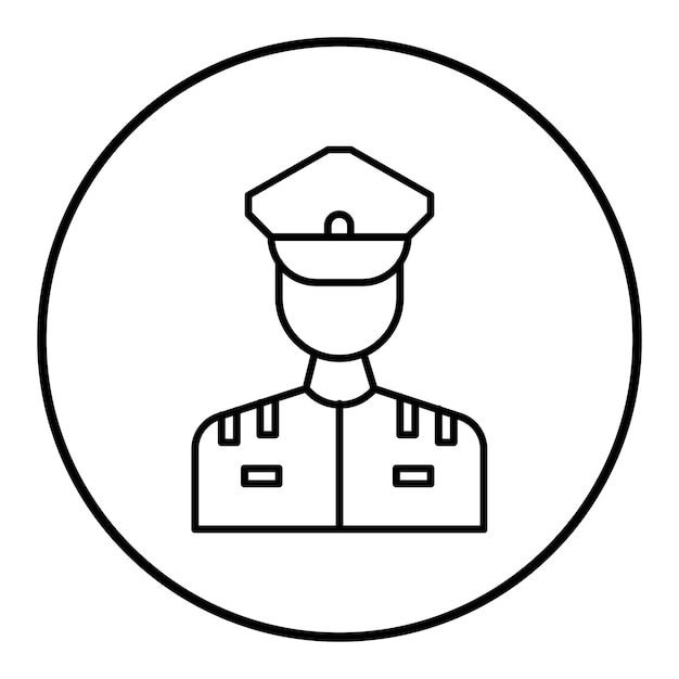 El icono vectorial del capitán del ejército se puede usar para el conjunto de iconos militares