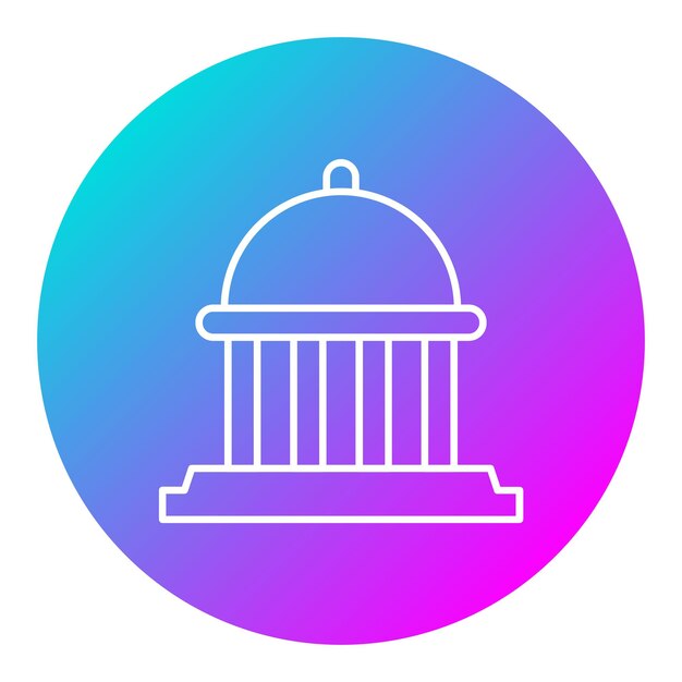 El icono vectorial de Capitolio se puede usar para el conjunto de iconos de puntos de referencia