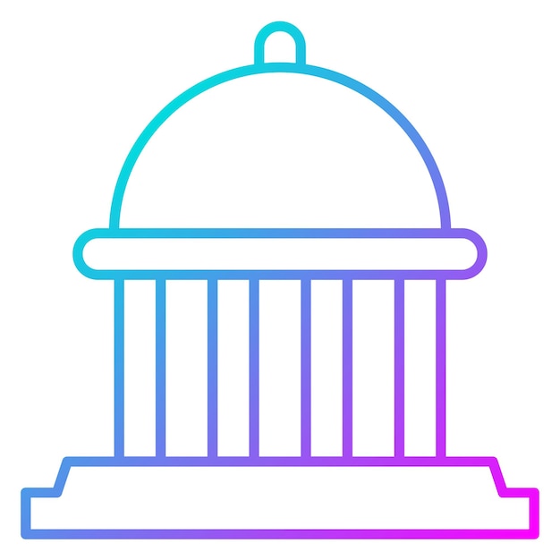 El icono vectorial de Capitolio se puede usar para el conjunto de iconos de puntos de referencia