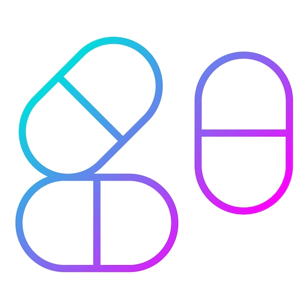 El icono vectorial de las cápsulas se puede utilizar para el conjunto de iconos de medicamentos