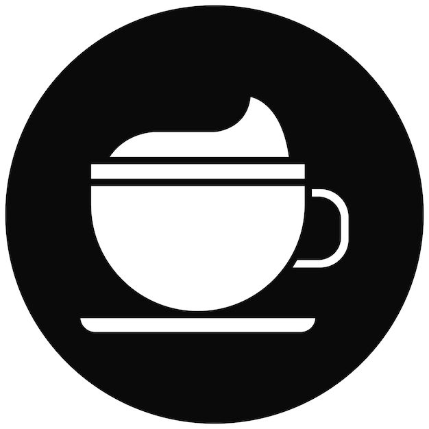 El icono vectorial de capuchino se puede usar para el conjunto de iconos de bebidas