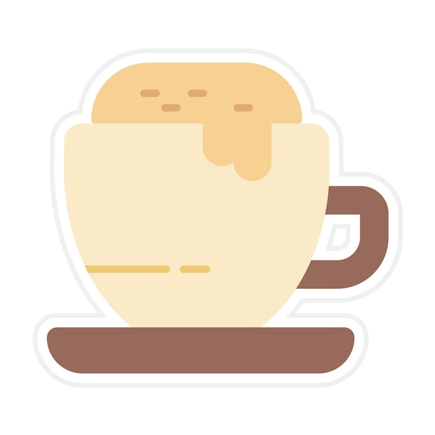 El icono vectorial de capuchino se puede usar para el conjunto de iconos de la cafetería