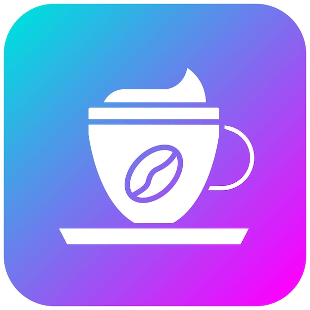 El icono vectorial de capuchino se puede usar para el conjunto de iconos de la cafetería