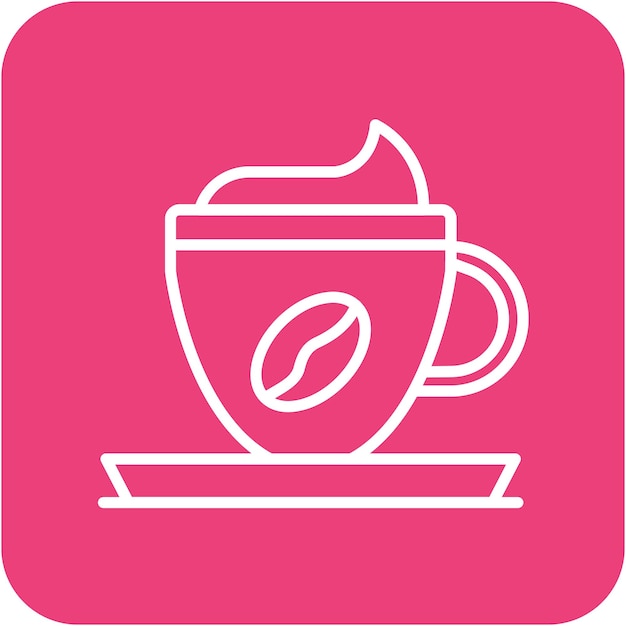 El icono vectorial de capuchino se puede usar para el conjunto de iconos de la cafetería