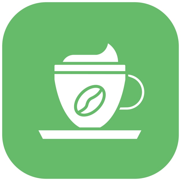 El icono vectorial de capuchino se puede usar para el conjunto de iconos de la cafetería