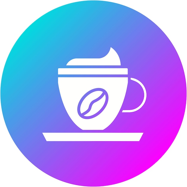 El icono vectorial de capuchino se puede usar para el conjunto de iconos de la cafetería
