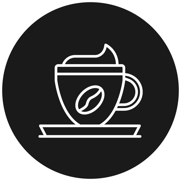 El icono vectorial de capuchino se puede usar para el conjunto de iconos de la cafetería