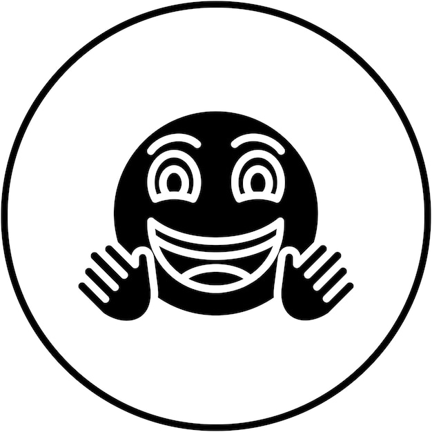 El icono vectorial de la cara del abrazo se puede usar para el conjunto de iconos de emoji