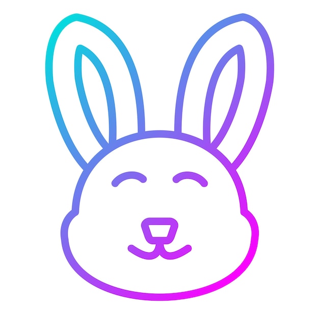 El icono vectorial de la cara del conejo se puede usar para el conjunto de iconos del Carnaval