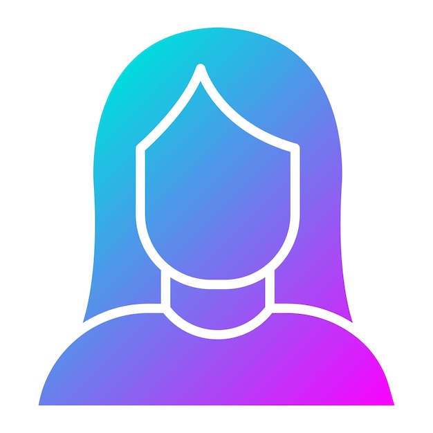 El icono vectorial de la cara femenina se puede utilizar para el conjunto de iconos de cuidado de la piel
