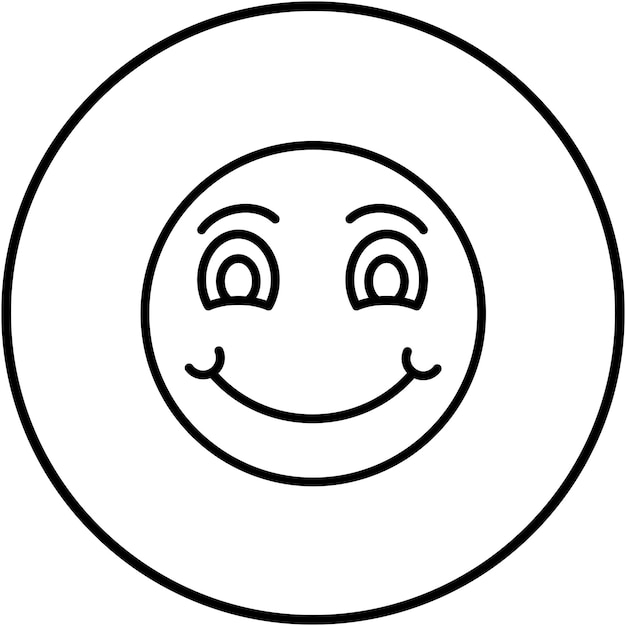 El icono vectorial de la cara ligeramente sonriente se puede usar para el conjunto de iconos de emoji