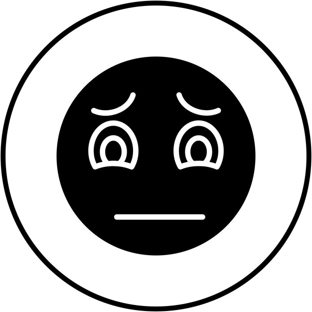 Vector el icono vectorial de la cara pensativa se puede usar para el conjunto de iconos de emoji