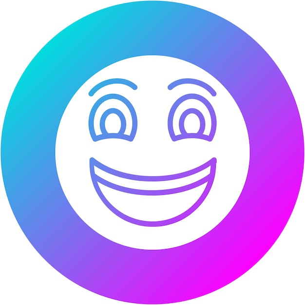 Vector el icono vectorial de la cara sonriente con los ojos grandes se puede usar para el conjunto de iconos de emoji