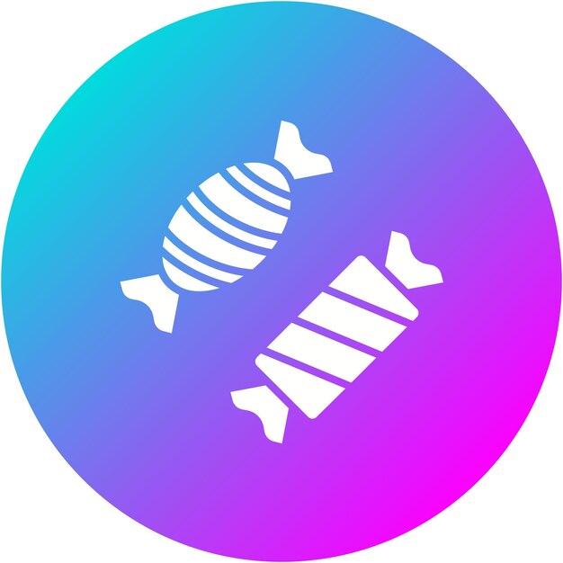 El icono vectorial de los caramelos se puede usar para el conjunto de iconos de fiestas y celebraciones