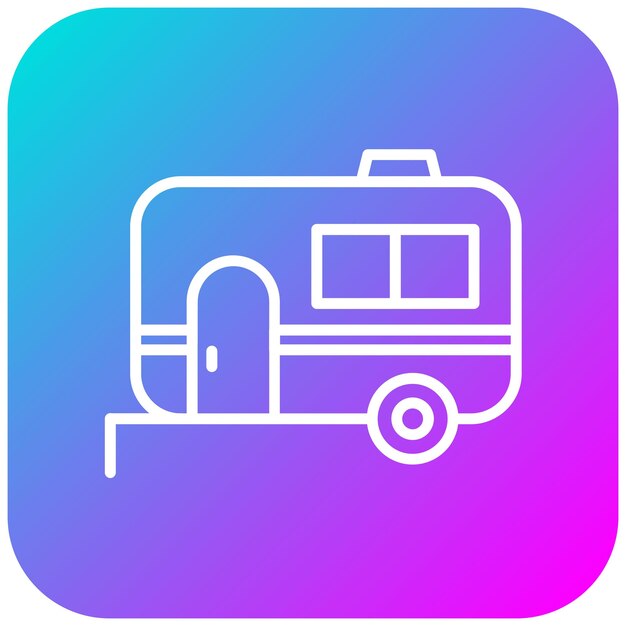 El icono vectorial de la caravana se puede utilizar para el conjunto de iconos del tipo de casas