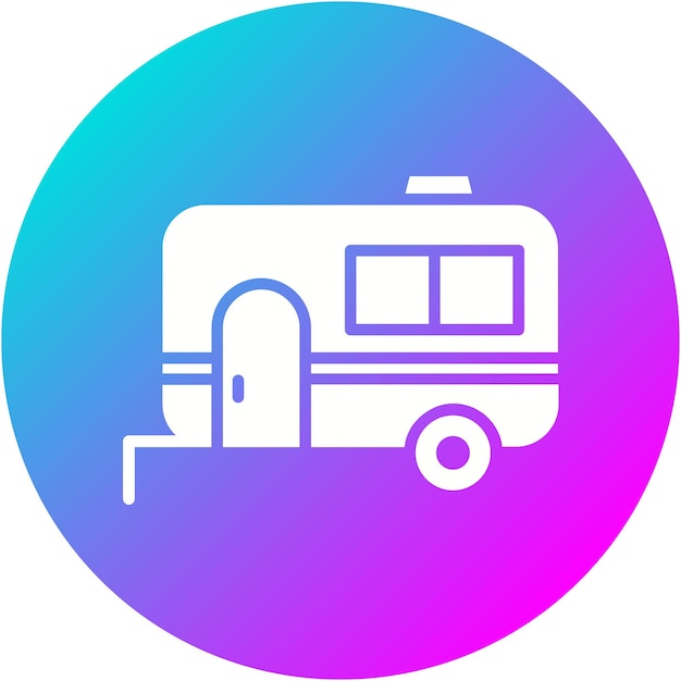 El icono vectorial de la caravana se puede utilizar para el conjunto de iconos del tipo de casas