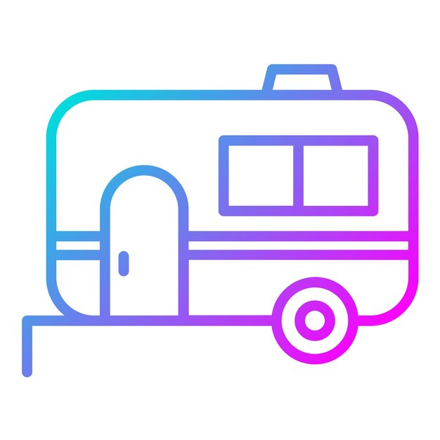 El icono vectorial de la caravana se puede utilizar para el conjunto de iconos del tipo de casas