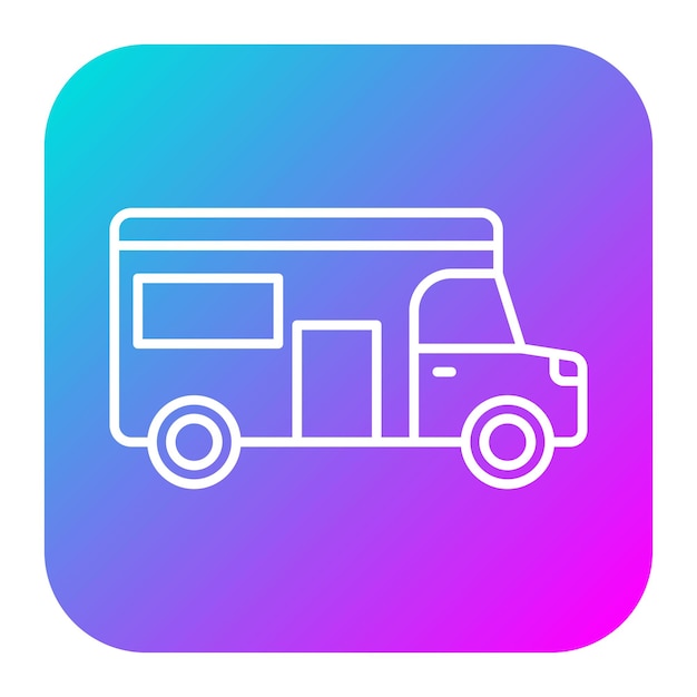 El icono vectorial de la caravana se puede utilizar para el conjunto de iconos de transporte