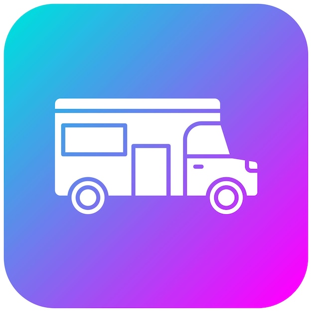 El icono vectorial de la caravana se puede utilizar para el conjunto de iconos de transporte