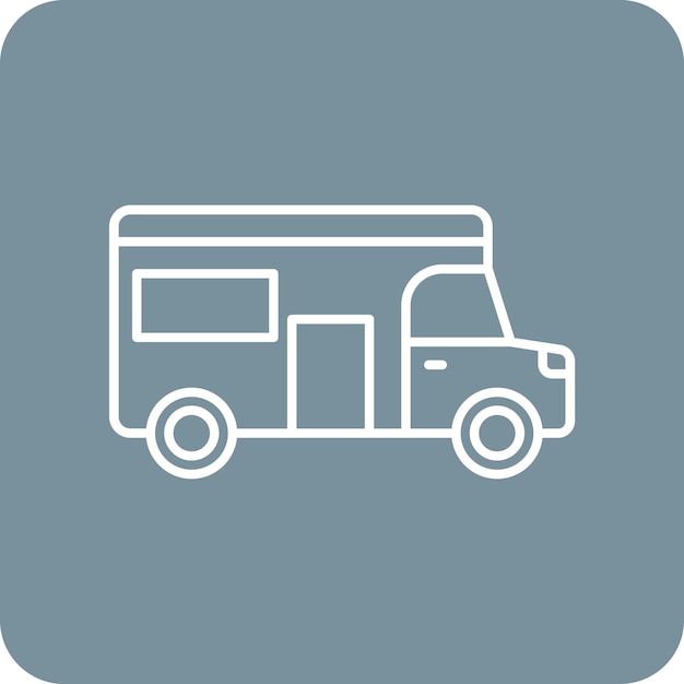 El icono vectorial de la caravana se puede utilizar para el conjunto de iconos de transporte