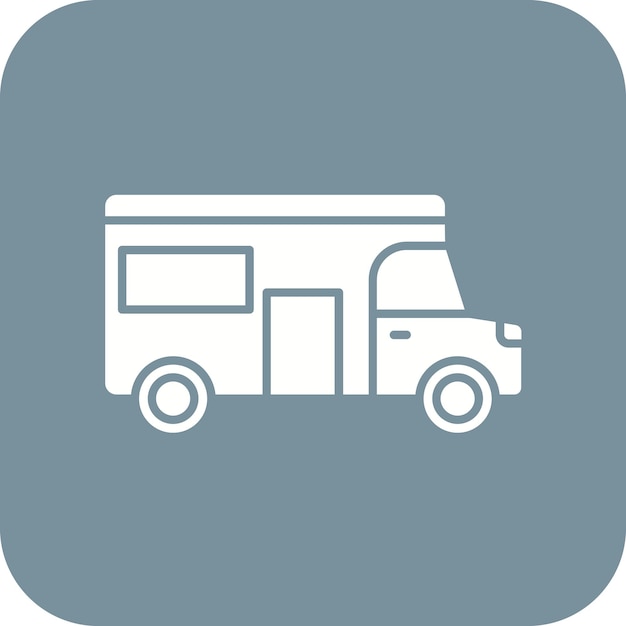 El icono vectorial de la caravana se puede utilizar para el conjunto de iconos de transporte