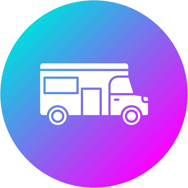 El icono vectorial de la caravana se puede utilizar para el conjunto de iconos de transporte