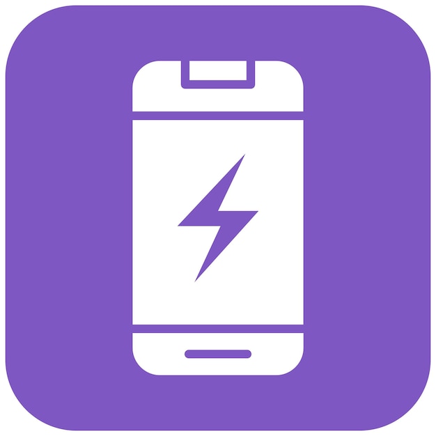 El icono vectorial del cargador del teléfono inteligente se puede utilizar para el conjunto de iconos de batería y energía