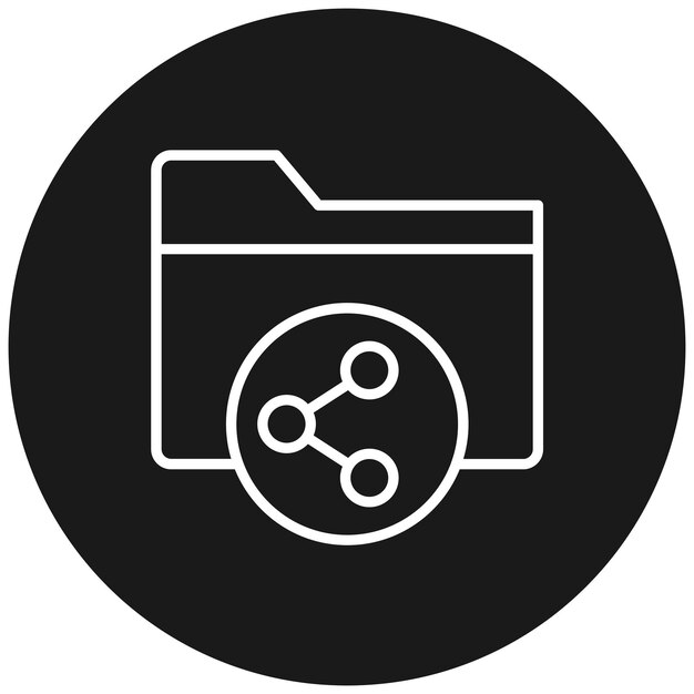 El icono vectorial de carpeta compartida se puede utilizar para el conjunto de iconos de marketing en línea