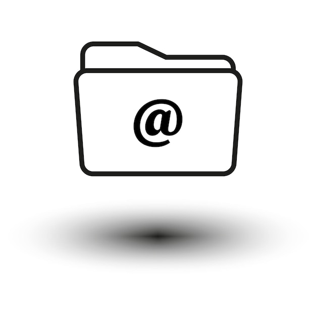 Ícono vectorial de carpeta de correo electrónico Símbolo de organización de documentos digitales Ilustración gráfica de gestión de correo electrónico