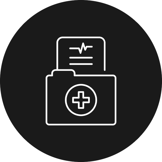 El icono vectorial de la carpeta médica se puede utilizar para el conjunto de iconos de la farmacia