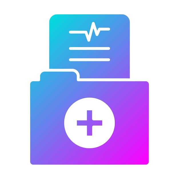 El icono vectorial de la carpeta médica se puede utilizar para el conjunto de iconos de la farmacia